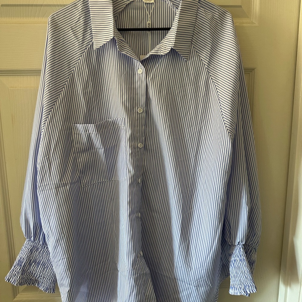 Women’s ASVIVID - Blue & White Striped Button-Down Shirt